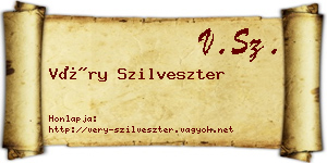 Véry Szilveszter névjegykártya